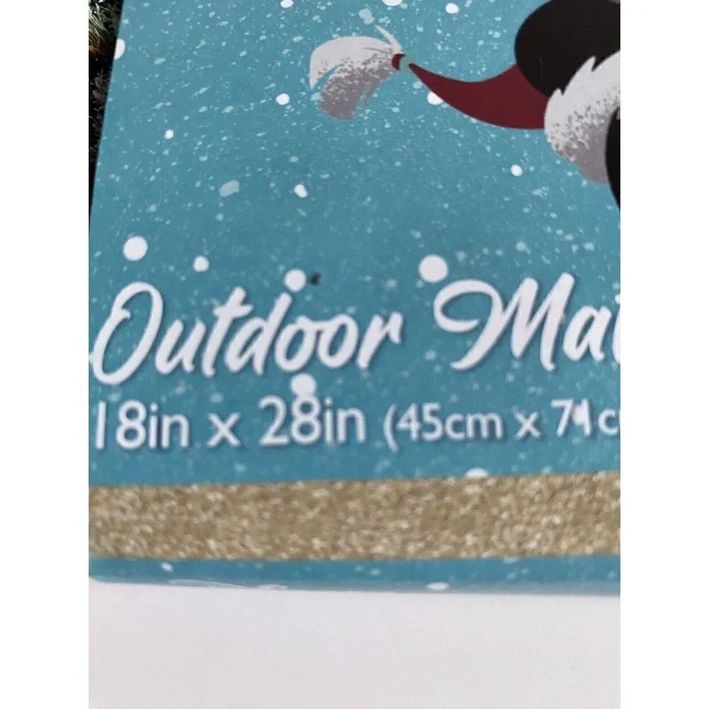 Disney Minnie Mouse And Berlioz On Sleigh Christmas‎ Season Coir Door Mat 18x28”